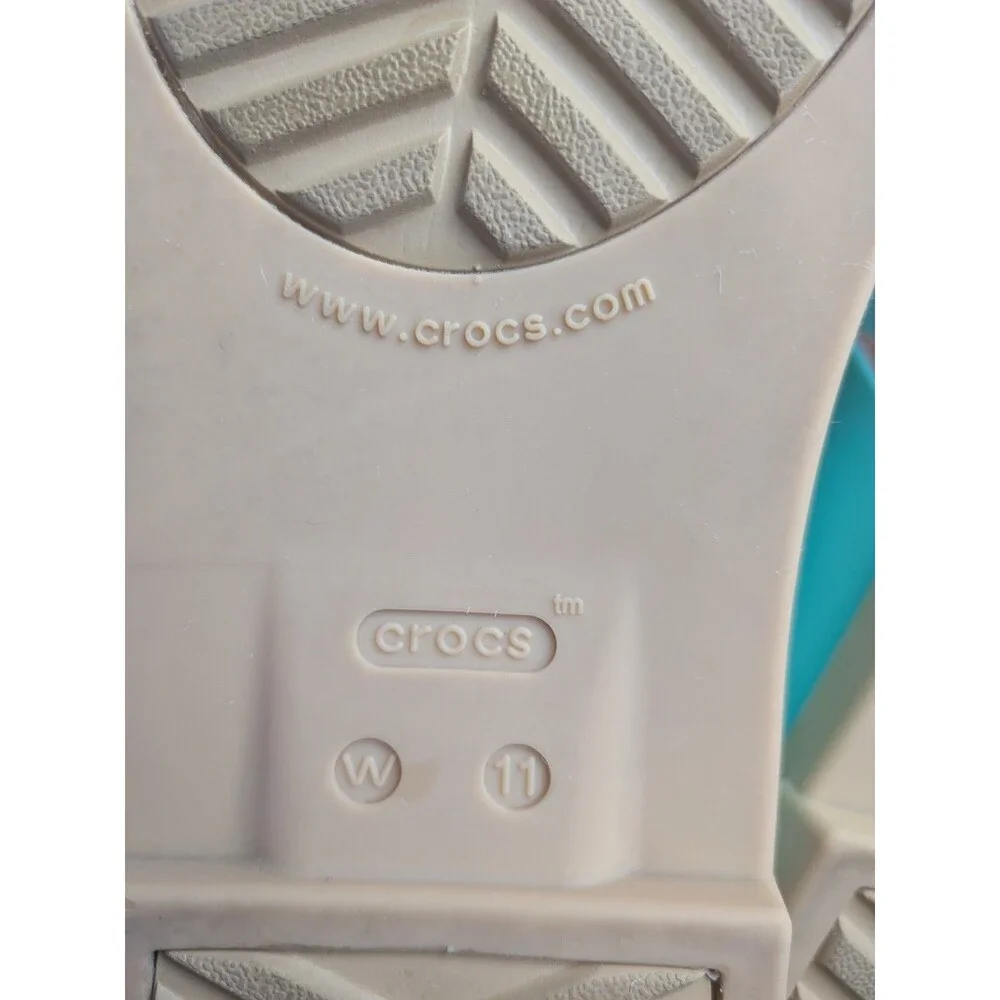Crocs Tulum Flip Sandals Women’s Size 11 Jade Stone Bright Blue Thong Flop Shoes